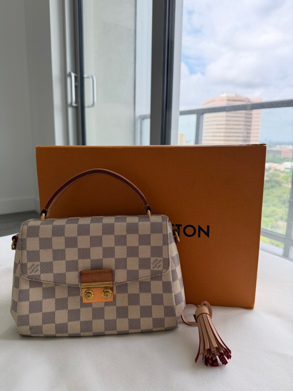 Louis Vuitton Damier Azur Croisette Shoulder Bag